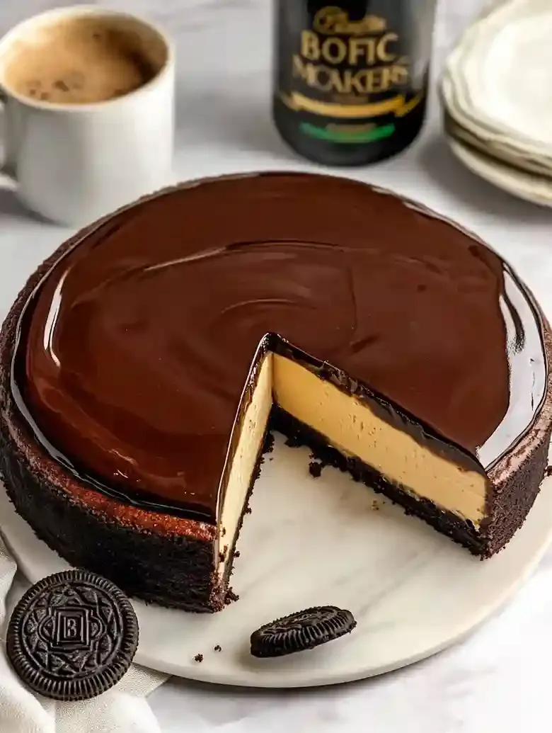 Baileys Cheesecake with Chocolate Ganache