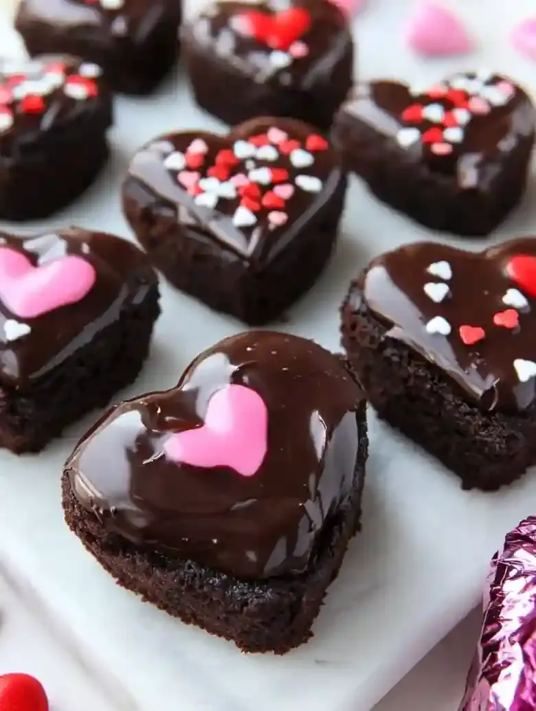 Chocolate Dipped Brownie Hearts