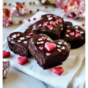 Chocolate Dipped Brownie Hearts