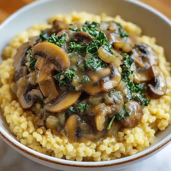 Cozy Millet Bowl with Mushroom Gravy