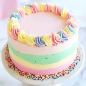 Green Velvet Cake with Rainbow Frosting