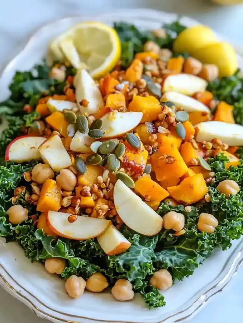 Kale Halloumi Salad with Butternut Squash