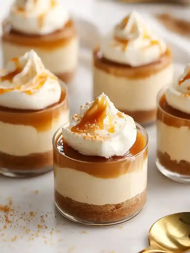 no bake salted caramel cheesecake cups