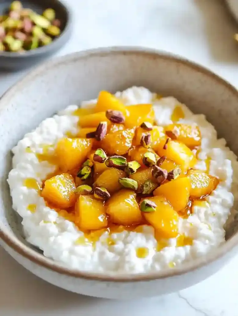 Peach Cottage Cheese Bowls