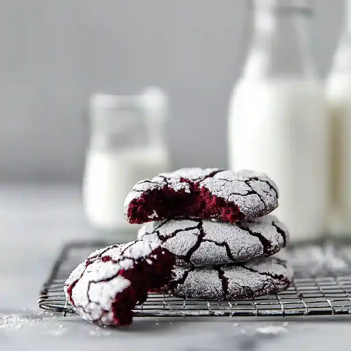 Red Velvet Crinkle Cookies
