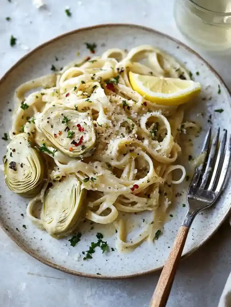 Artichoke Pasta with Lemon and Butter