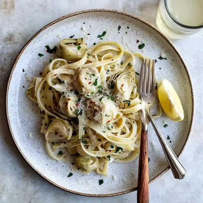 Artichoke Pasta with Lemon and Butter