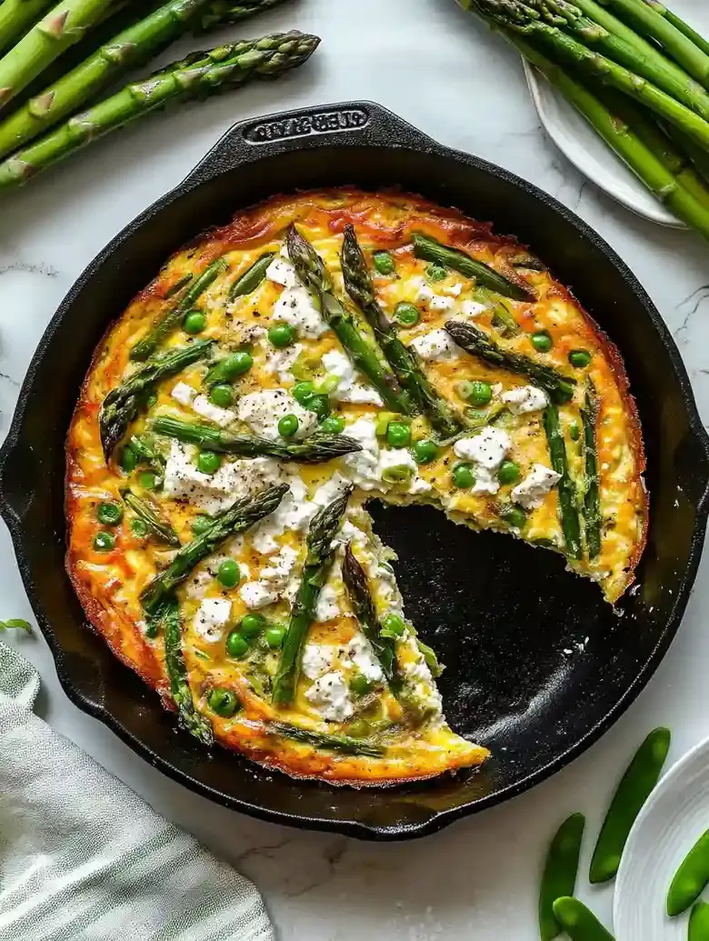 Asparagus Frittata with Peas and Feta