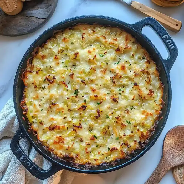 Cheesy Creamed Leeks with Thyme