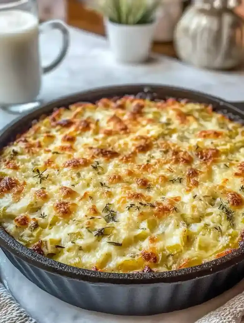 Cheesy Creamed Leeks with Thyme