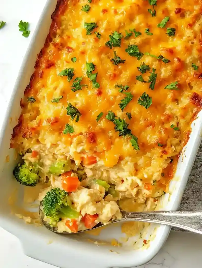 Chicken and Rice Casserole with Cheese