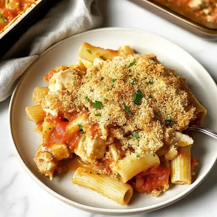 Chicken Parmesan Casserole with Crispy Topping