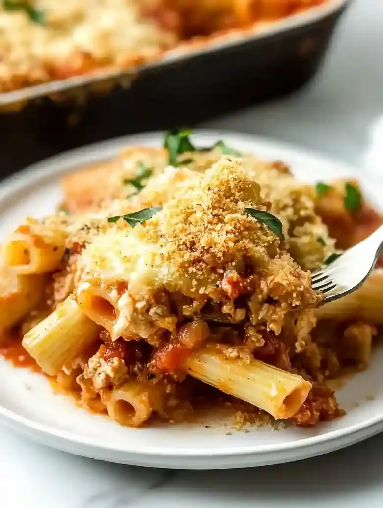 Chicken Parmesan Casserole with Crispy Topping