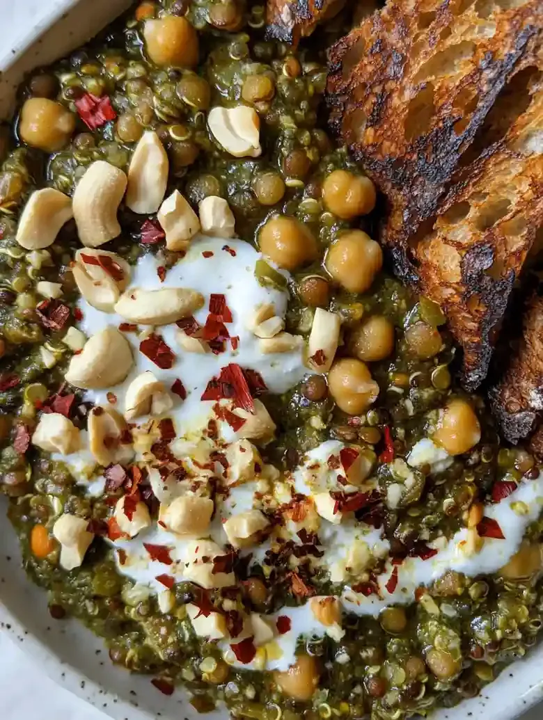 Chickpea Lentil Quinoa Spinach Stew
