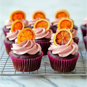 Chocolate Cupcakes with Olive Oil Blood Orange
