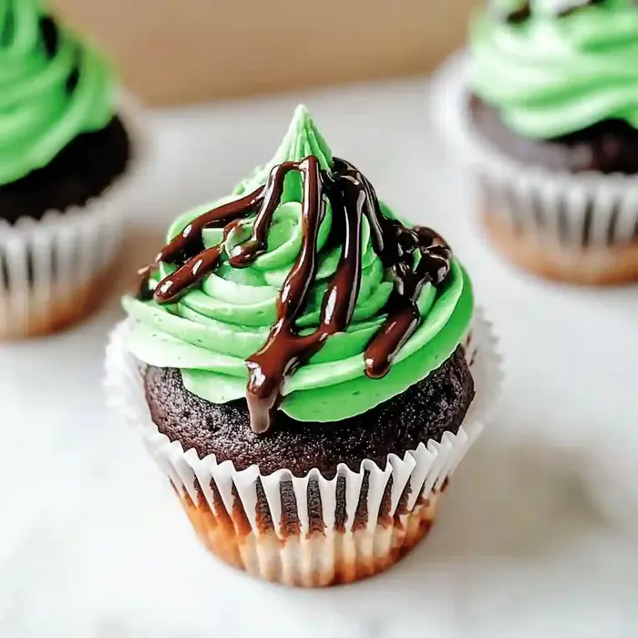Chocolate Mint Spring Cupcakes