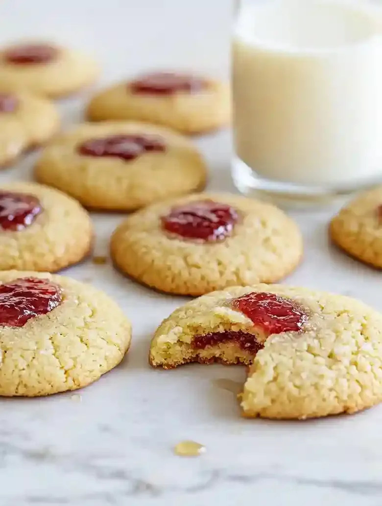 Cornbread Cookies with Strawberry Jam and Honey