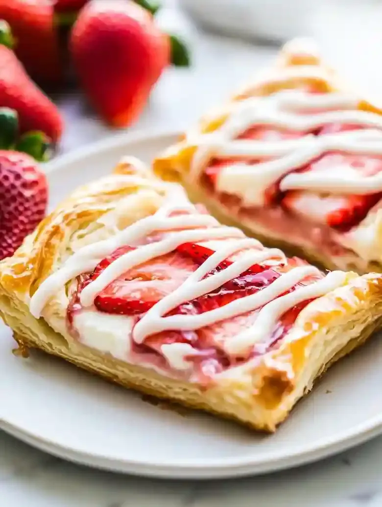 Cream Cheese Strawberry Danish Dessert Pastry