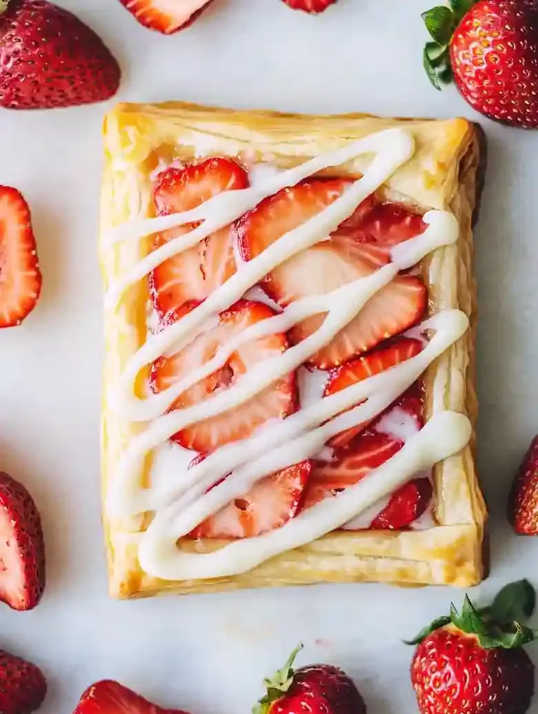 Cream Cheese Strawberry Danish Dessert Pastry