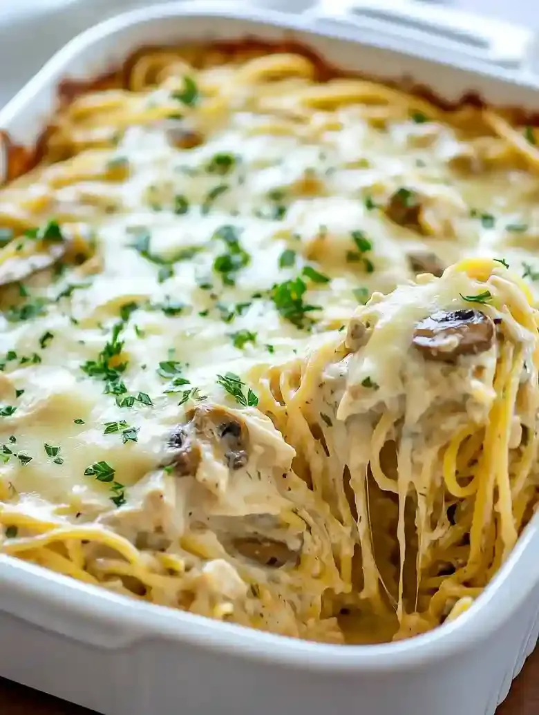 Creamy Chicken Tetrazzini Casserole Recipe