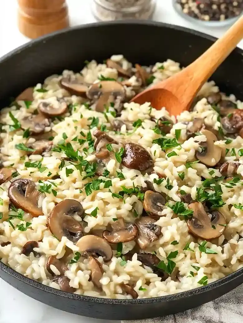 Creamy Mushroom Risotto on the Stovetop