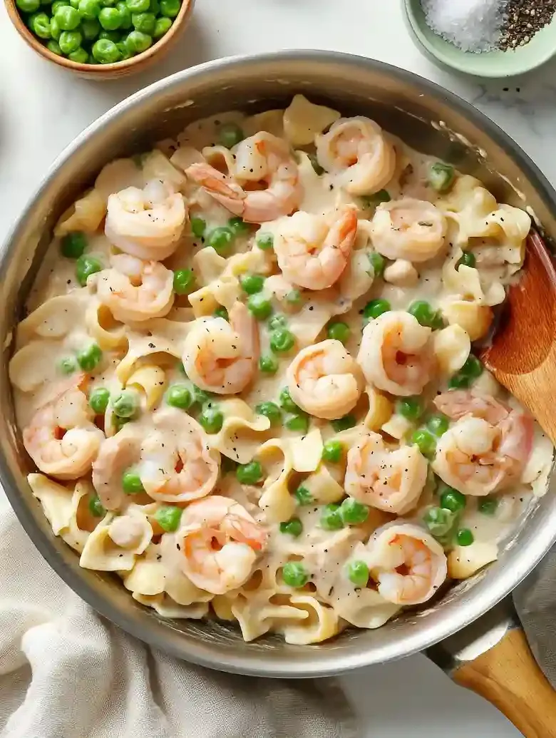 Creamy Shrimp Pasta with Peas