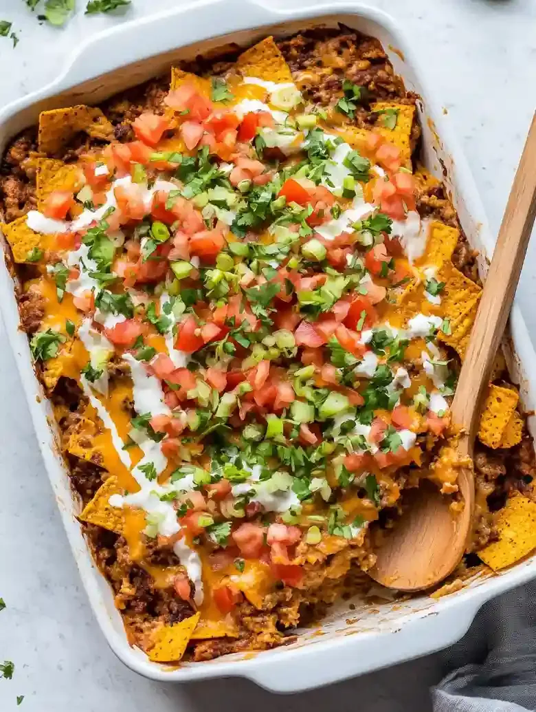 Crispy Doritos Casserole with Beef and Tomatoes