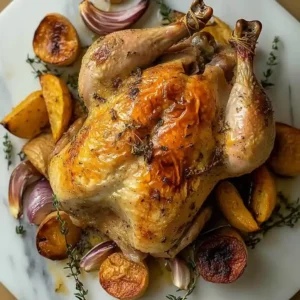 Crispy Herb Garlic Roast Chicken