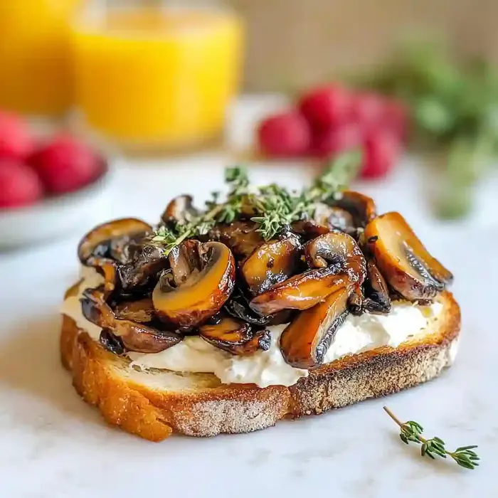 Crispy Mushroom Toast with Cream Cheese