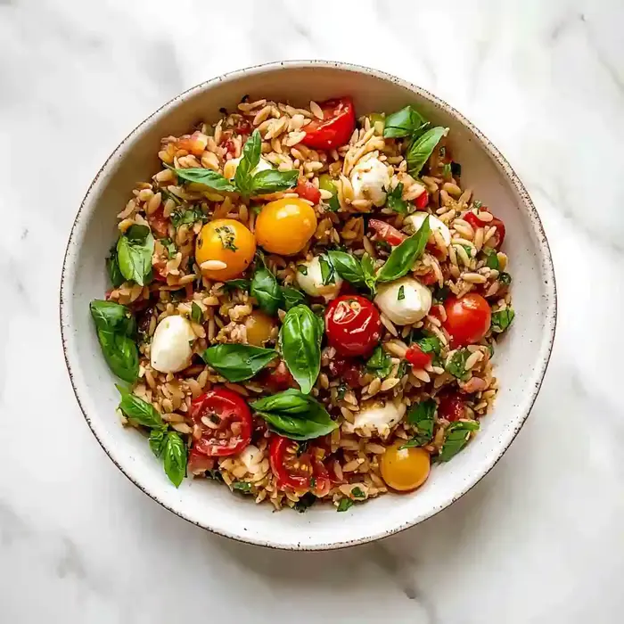 Delicious Caprese Orzo Pasta Salad