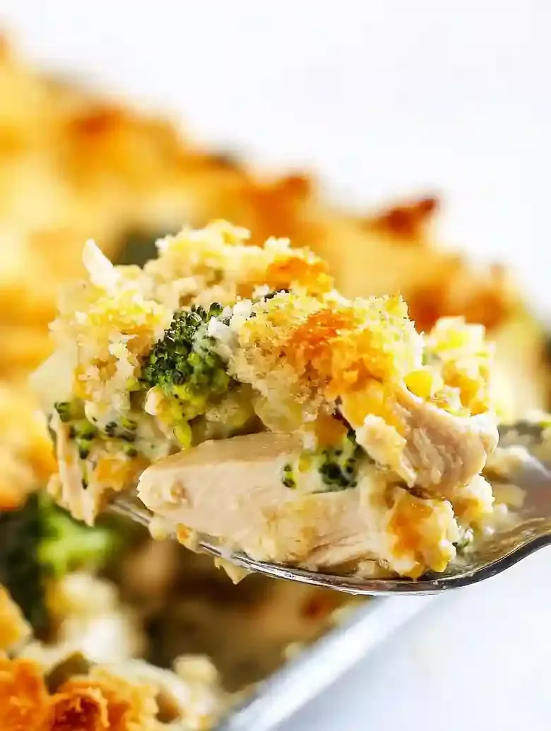 Dump and Bake Chicken Divan Casserole