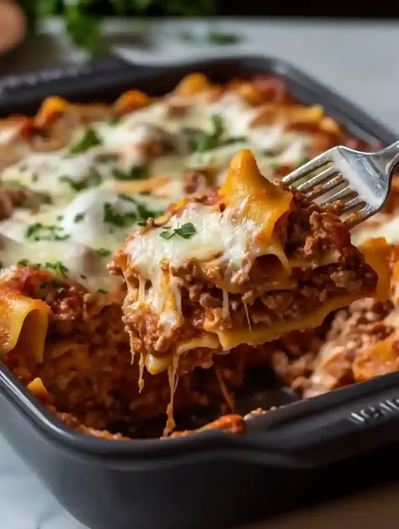 Easy Lasagna Casserole with Ground Beef