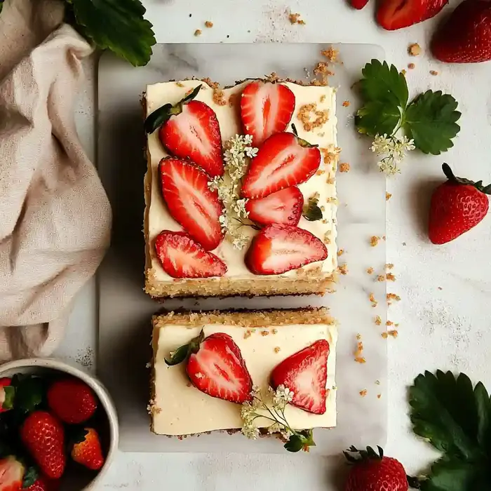 Elderflower Strawberry Cake With Creamy Frosting