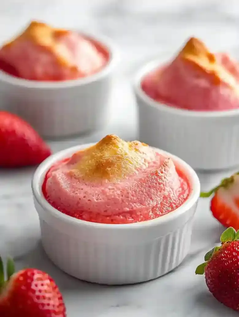 Fresh Strawberry Soufflés for Dessert Lovers