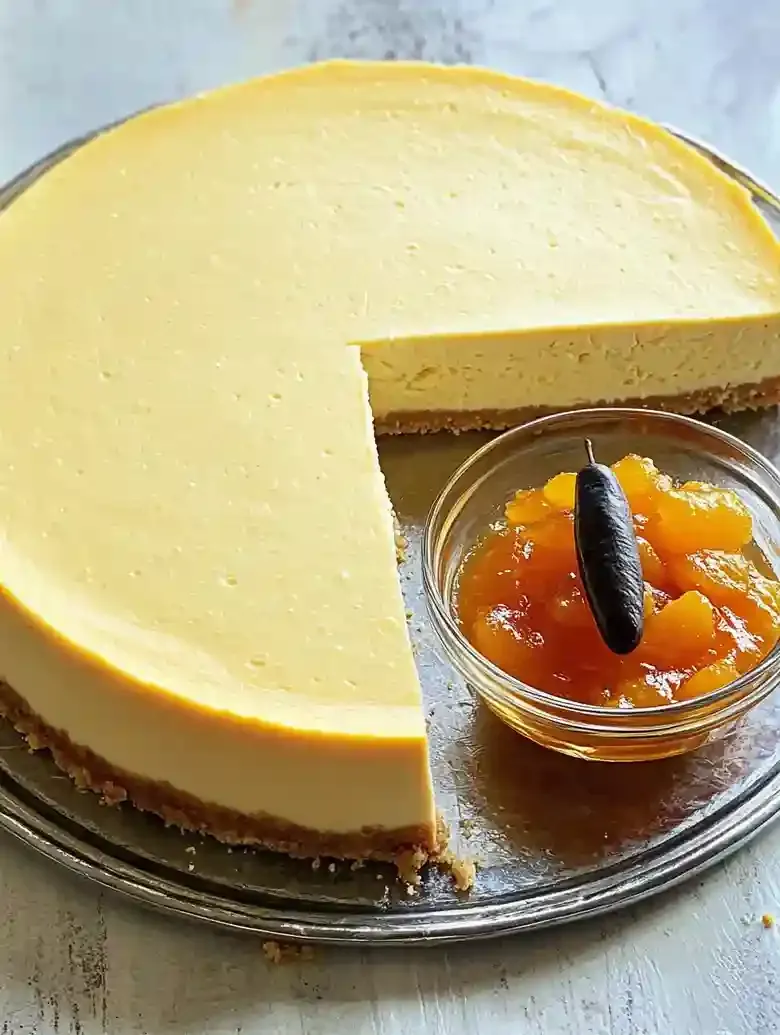 Greek Yogurt Cheesecake with Apricot Compote