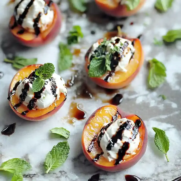 Grilled Peaches with Mascarpone or Ice Cream