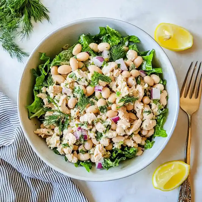High Protein Tuna White Bean Salad