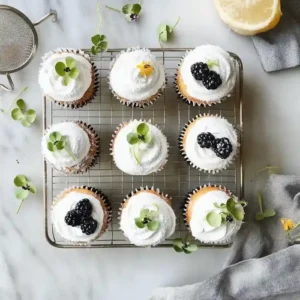 Honey Cupcakes with Chamomile Frosting