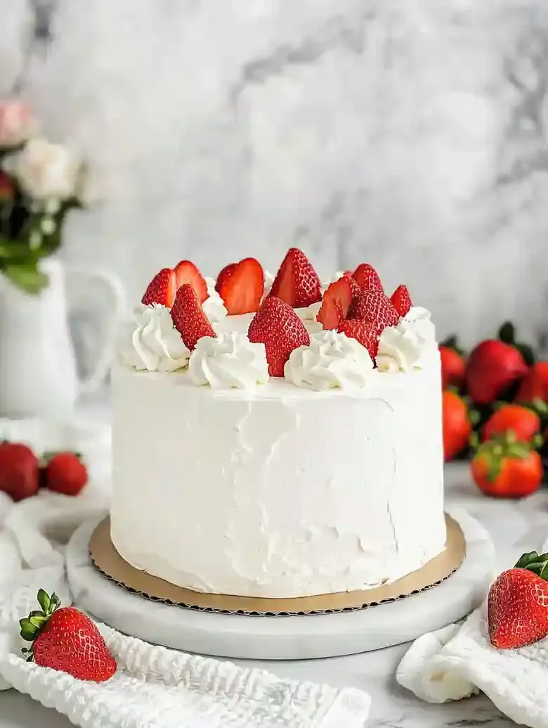 Layered Strawberry Mascarpone Cake Dessert
