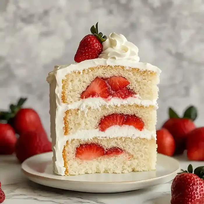 Layered Strawberry Mascarpone Cake Dessert