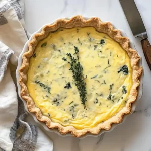 Leek Quiche with Spinach and Gruyere