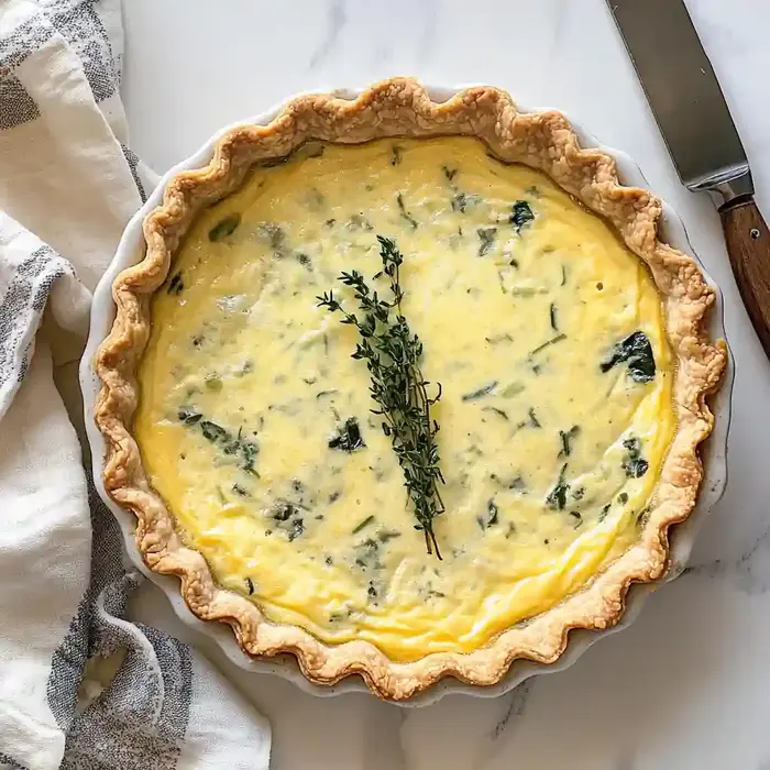 Leek Quiche with Spinach and Gruyere