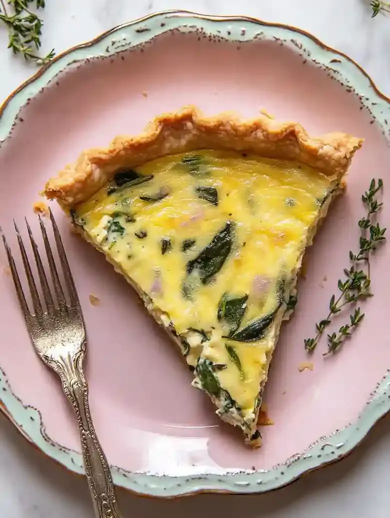 Leek Quiche with Spinach and Gruyere