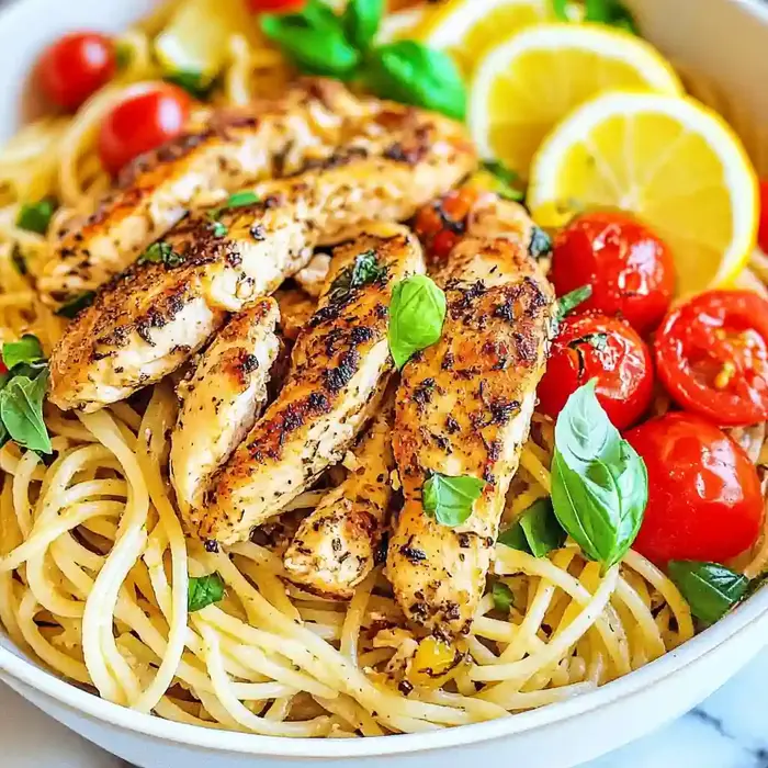 Lemon Herb Chicken Spaghetti