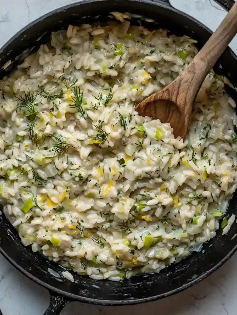 Lemon Leek Risotto with Fresh Herbs