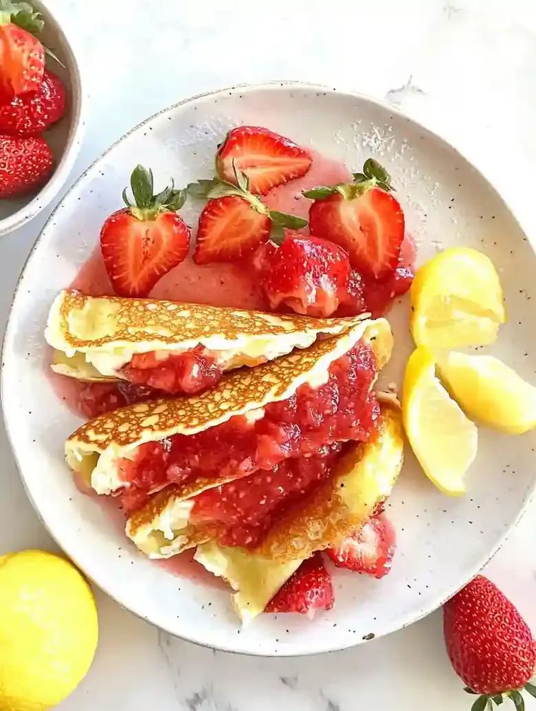 Lemon Strawberry Crepes for Strawberry Desserts