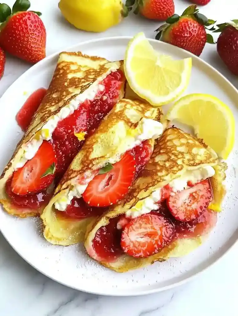Lemon Strawberry Crepes for Strawberry Desserts
