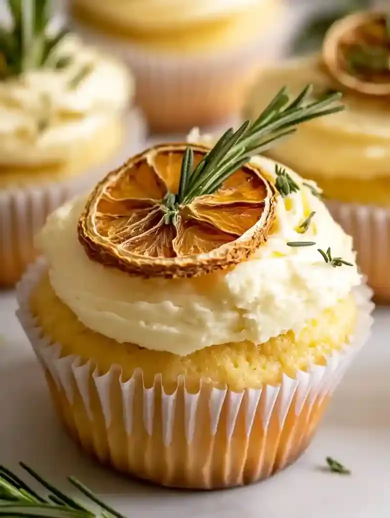 Lemon Thyme Cupcakes with Rosemary