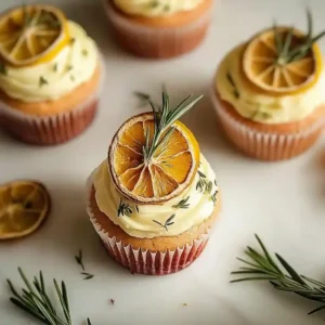 Lemon Thyme Cupcakes with Rosemary