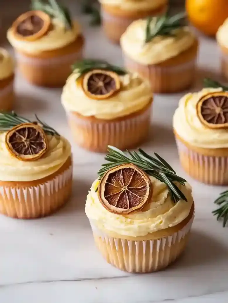 Lemon Thyme Cupcakes with Rosemary